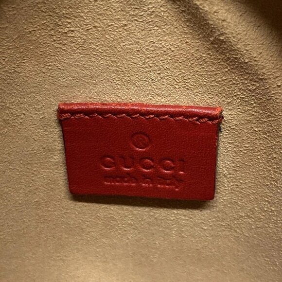 Auth GUCCI GG Blooms 432123 Navy Red Multi PVC Leather Handbag - Picture 14 of 15